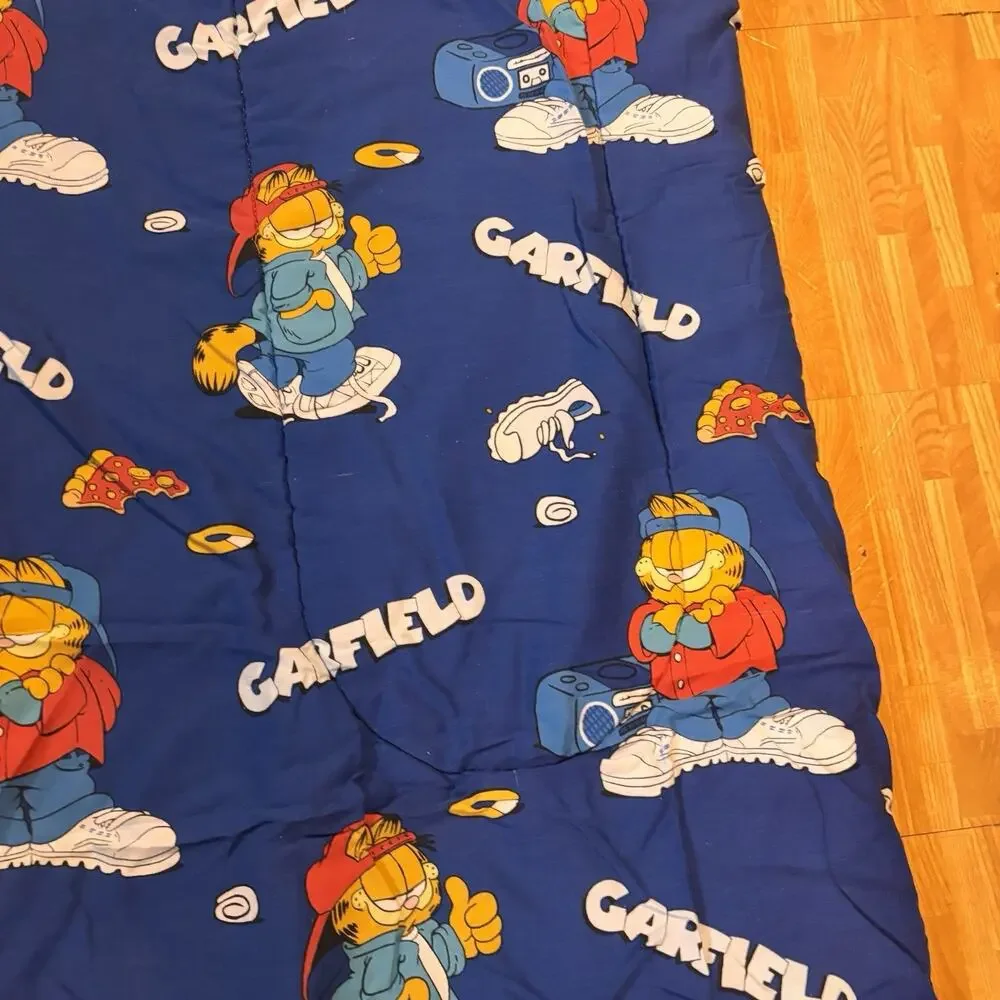 Vintage 1978 GARFIELD and ODIE Twin Bed COMFORTER 86”x68” Blanket Throw Comics
